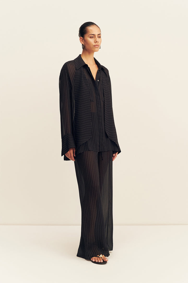 IRVING POLKA DOT SHEER SHIRT