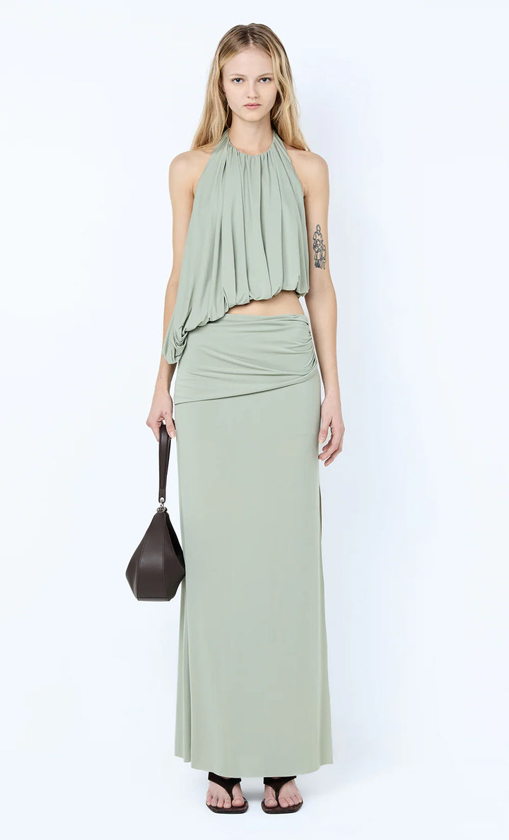 Cadence Racer Maxi Dress -Pistachio