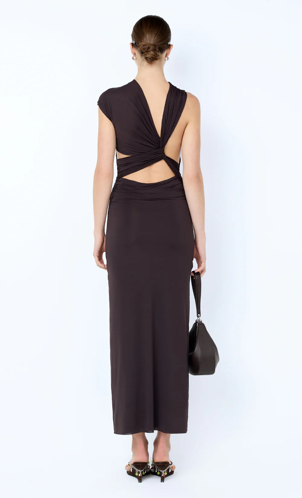Solenne Twist Maxi Dress - Dark Chocolate