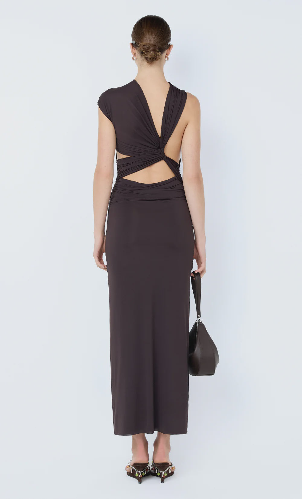 Solenne Twist Maxi Dress - Dark Chocolate