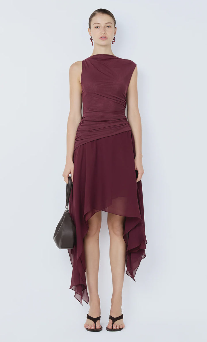 Nico Asym Midi Dress - Blackberry