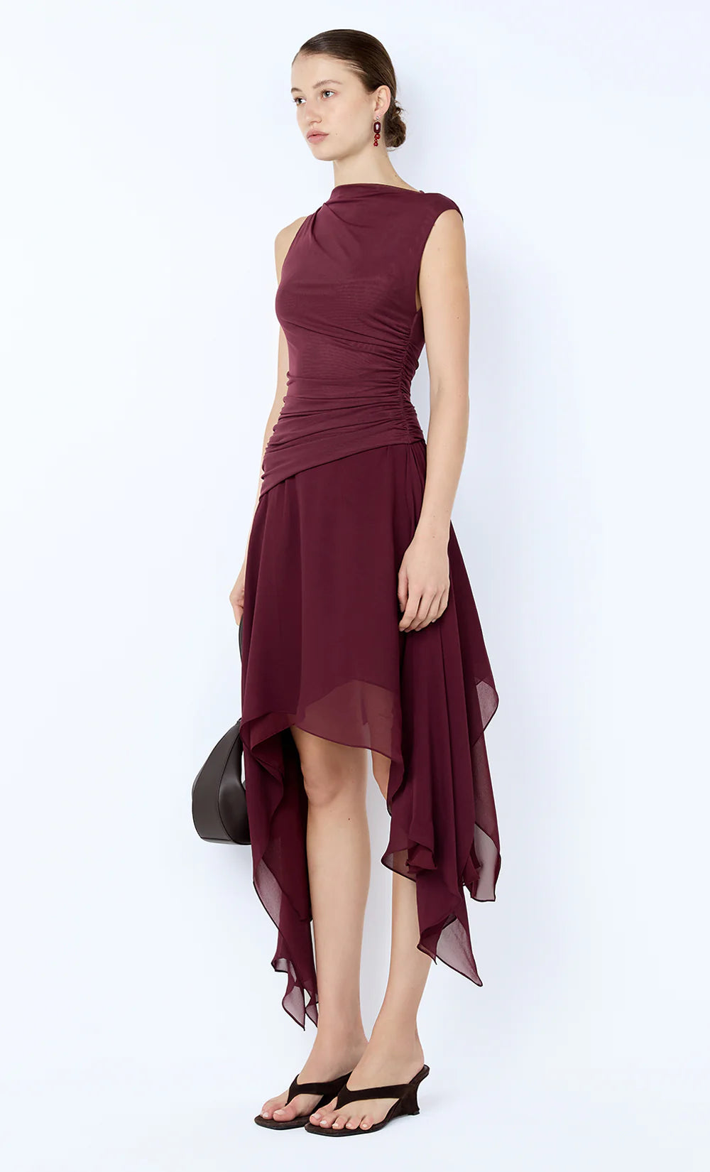 Nico Asym Midi Dress - Blackberry