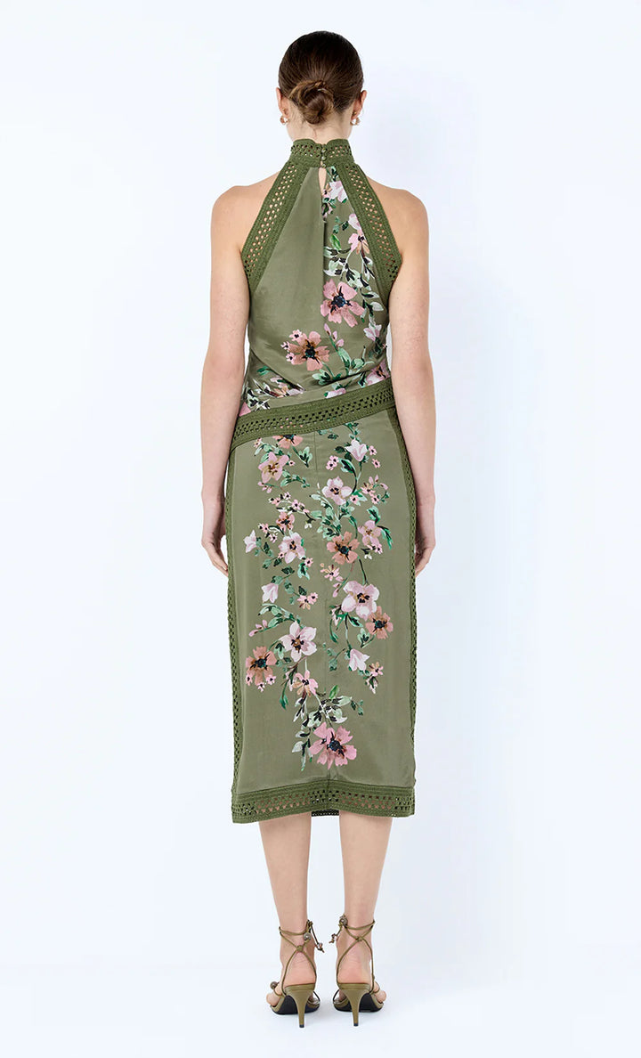 Camelia Racer Top - Olive Gardenia Floral