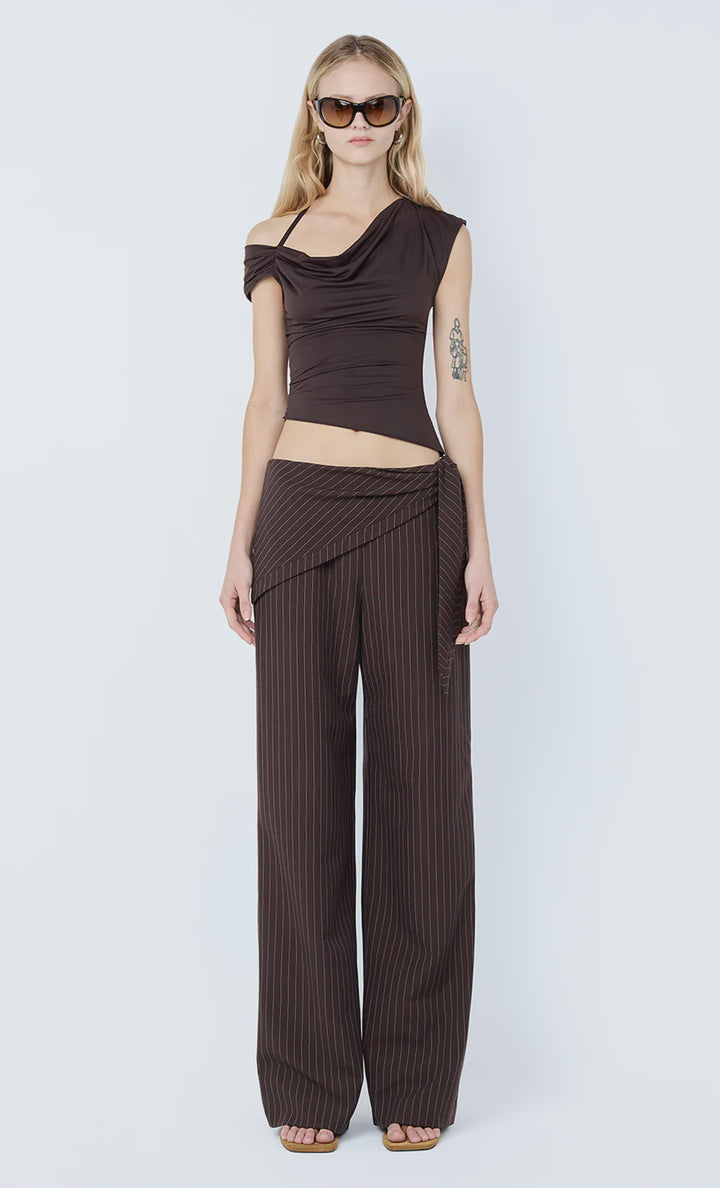 Andre Overlay Pant - Choc Pinstripe