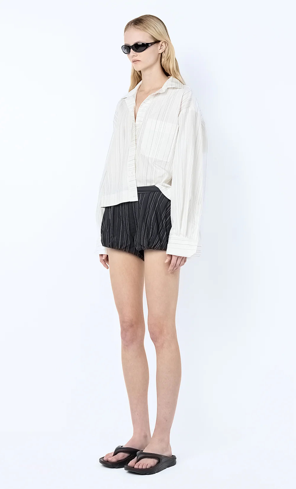 ROMI SHIRT - IVORY/BLACK STRIPE