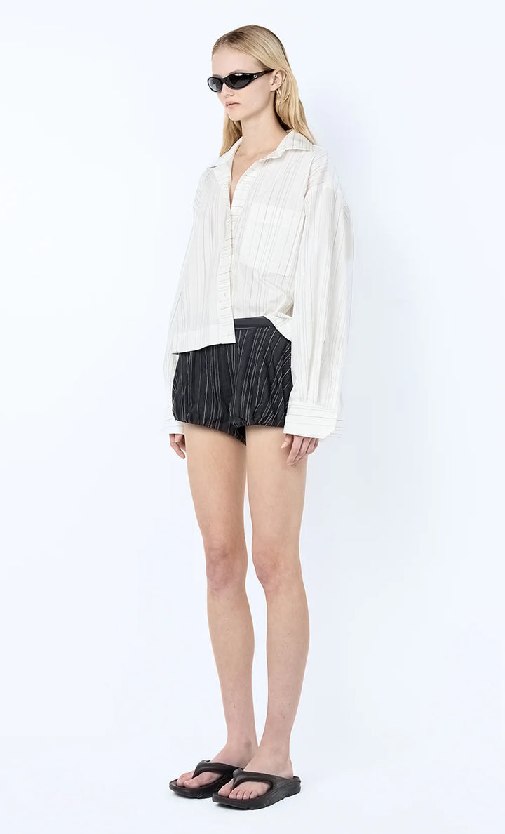 ROMI SHIRT - IVORY/BLACK STRIPE