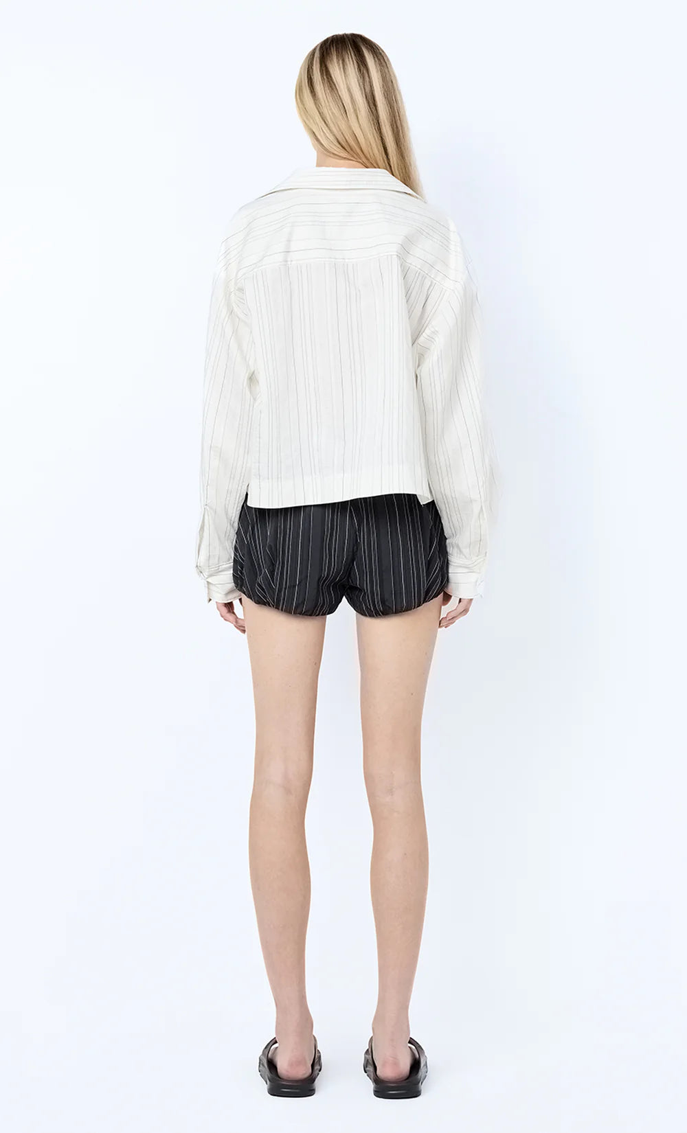 ROMI SHIRT - IVORY/BLACK STRIPE