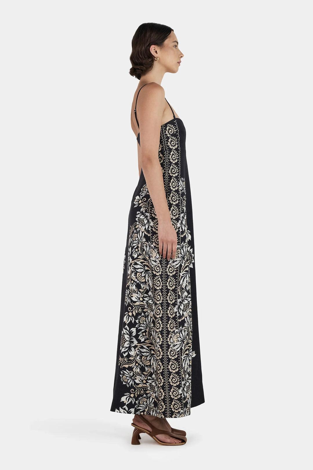 Alida Linen Maxi Dress - Midnight Bells Beach