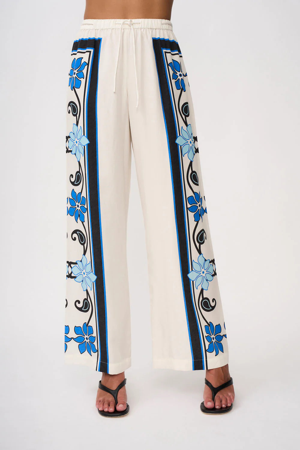 Azure Grandada Flower Pant - Aqua Navy Ivy