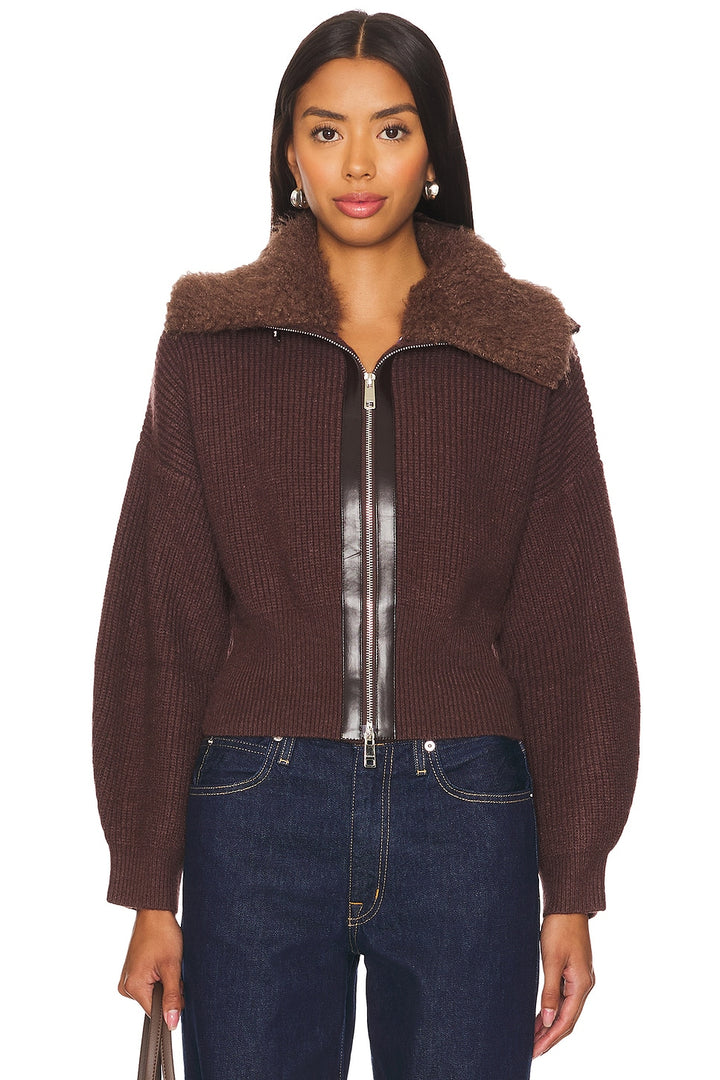Ruby Wool Knit Cardigan  - Chocolate