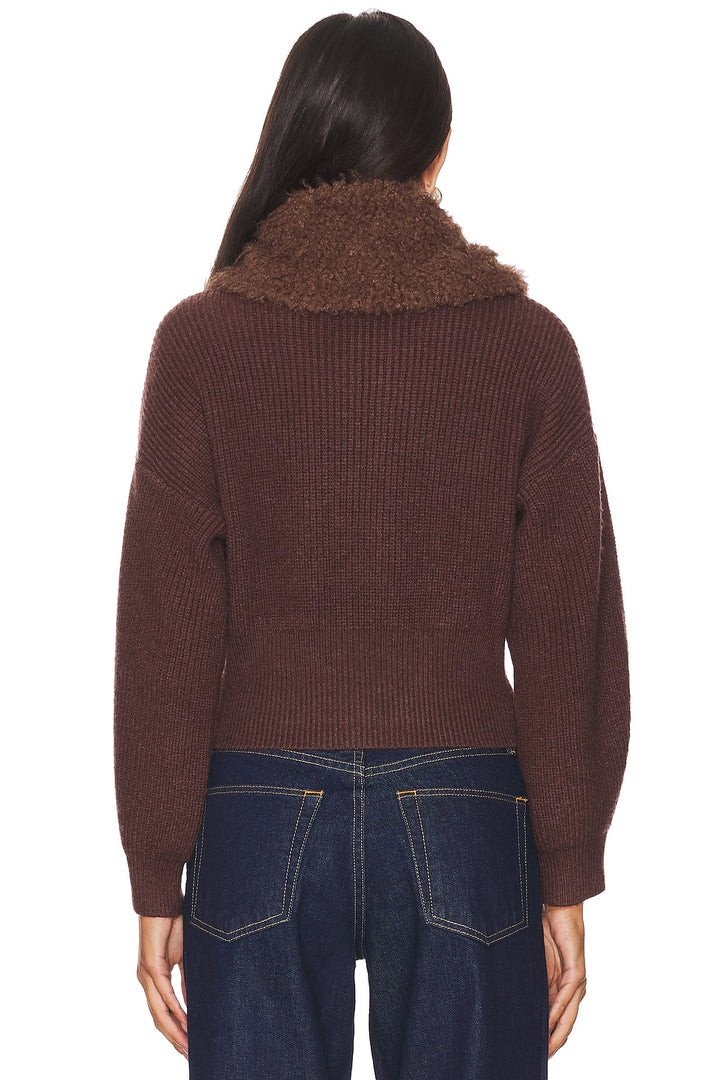 Ruby Wool Knit Cardigan  - Chocolate