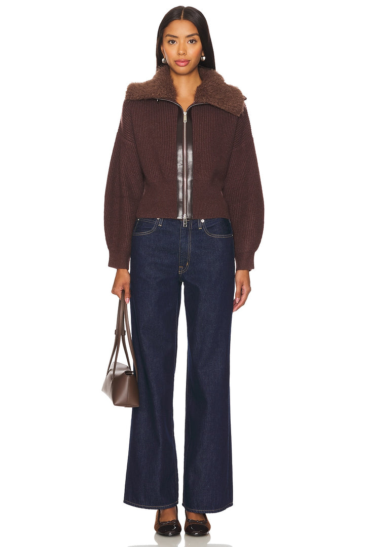 Ruby Wool Knit Cardigan  - Chocolate