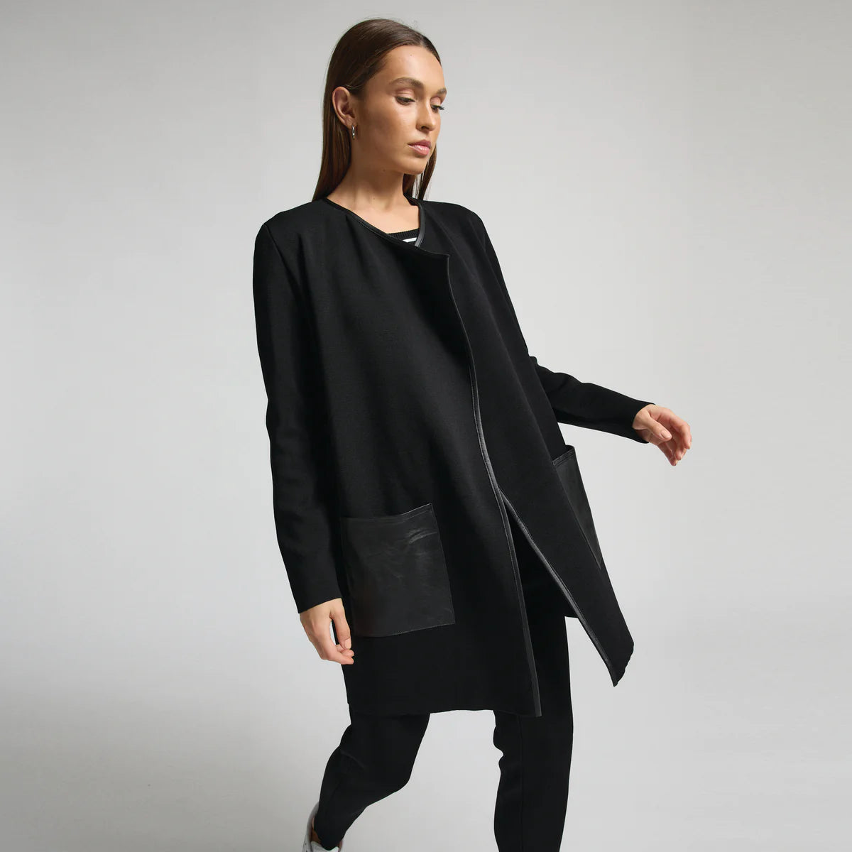 Base Layer Cardigan - Jet Black