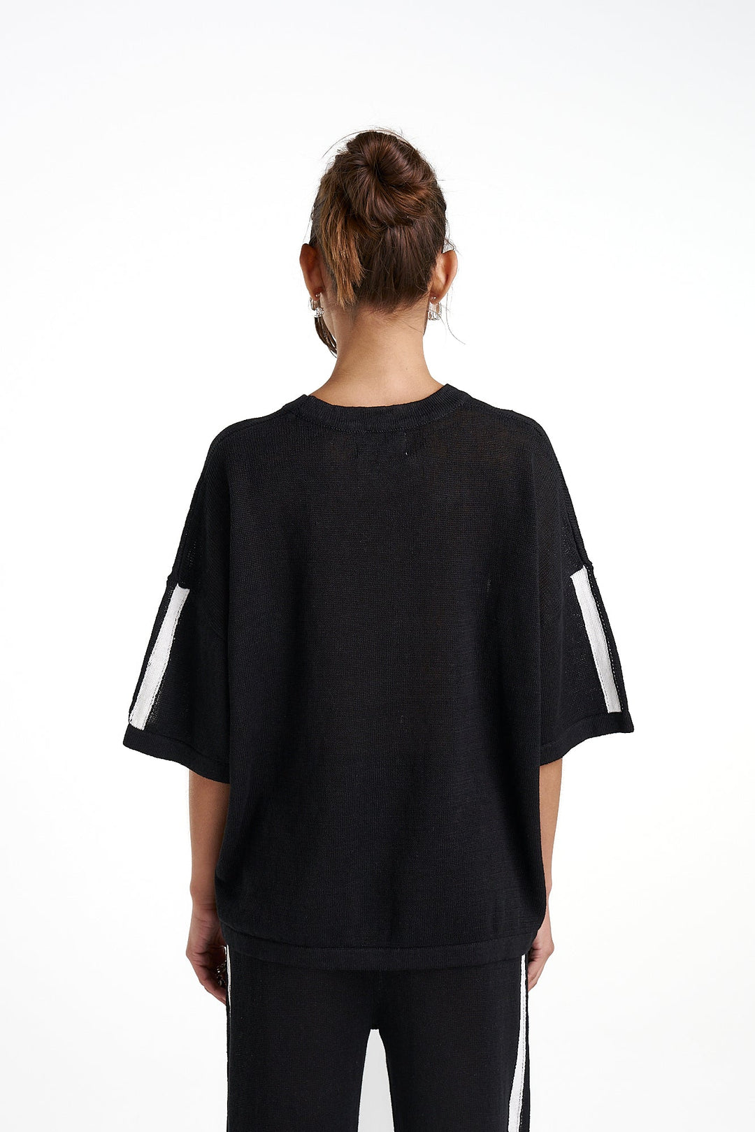 Knit Tee - Black/Cream Stripe