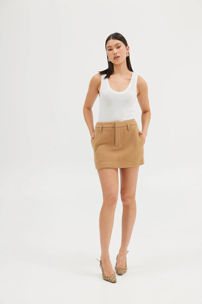 Mara Mini Skirt - Walnut