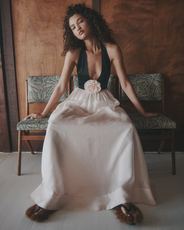 Calla Maxi Dress Black/ Pink