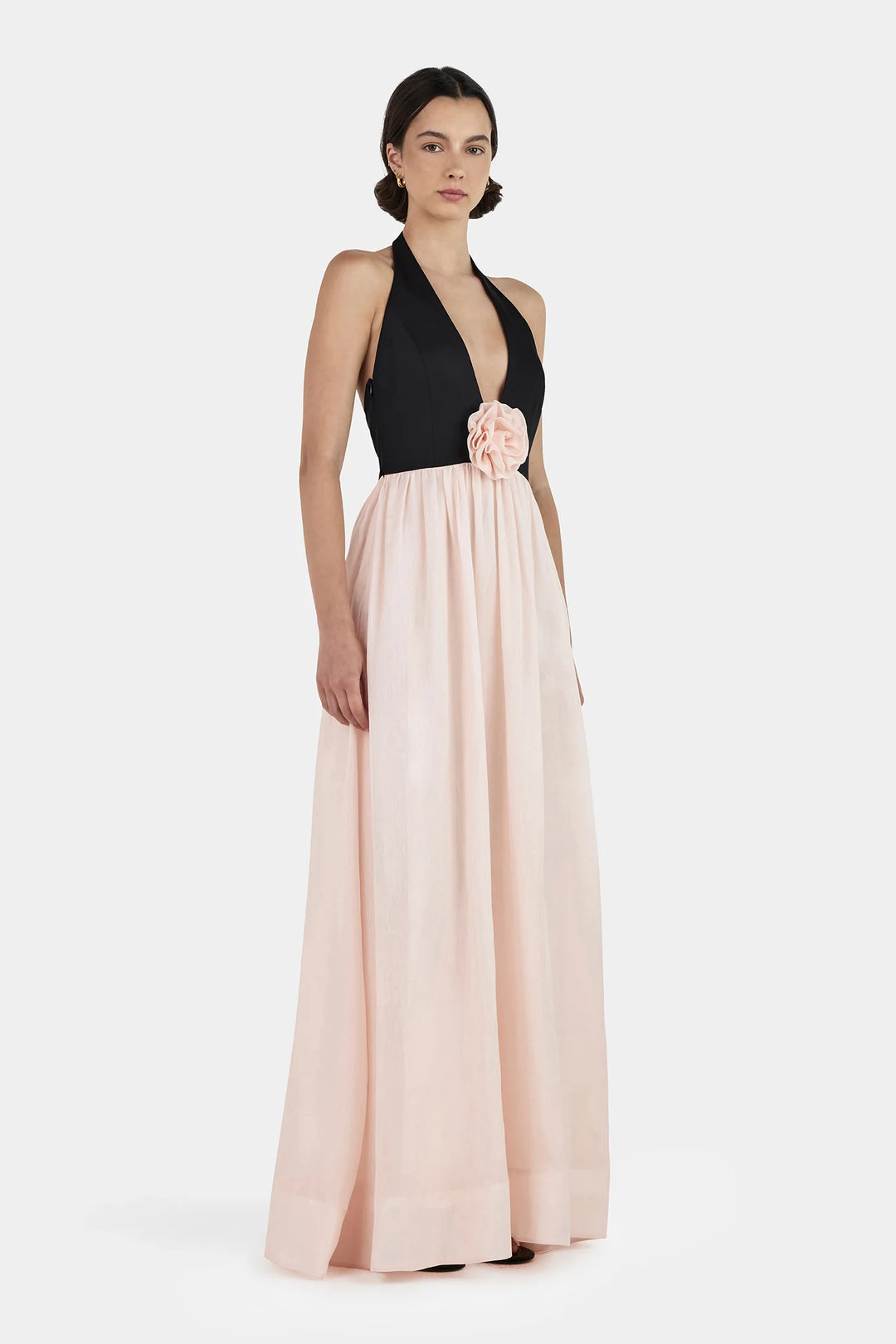 Calla Maxi Dress Black/ Pink