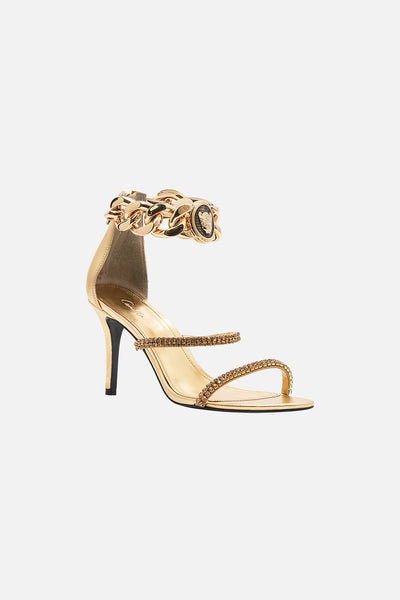 Saskia Chain Anklet High Heel Sandal - Gold Sung