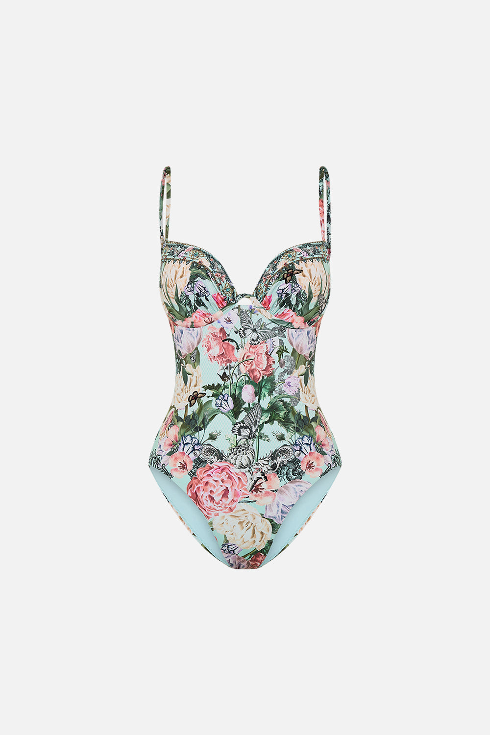 Continous Wire Moulded Bra One Piece - Petal Promise Land