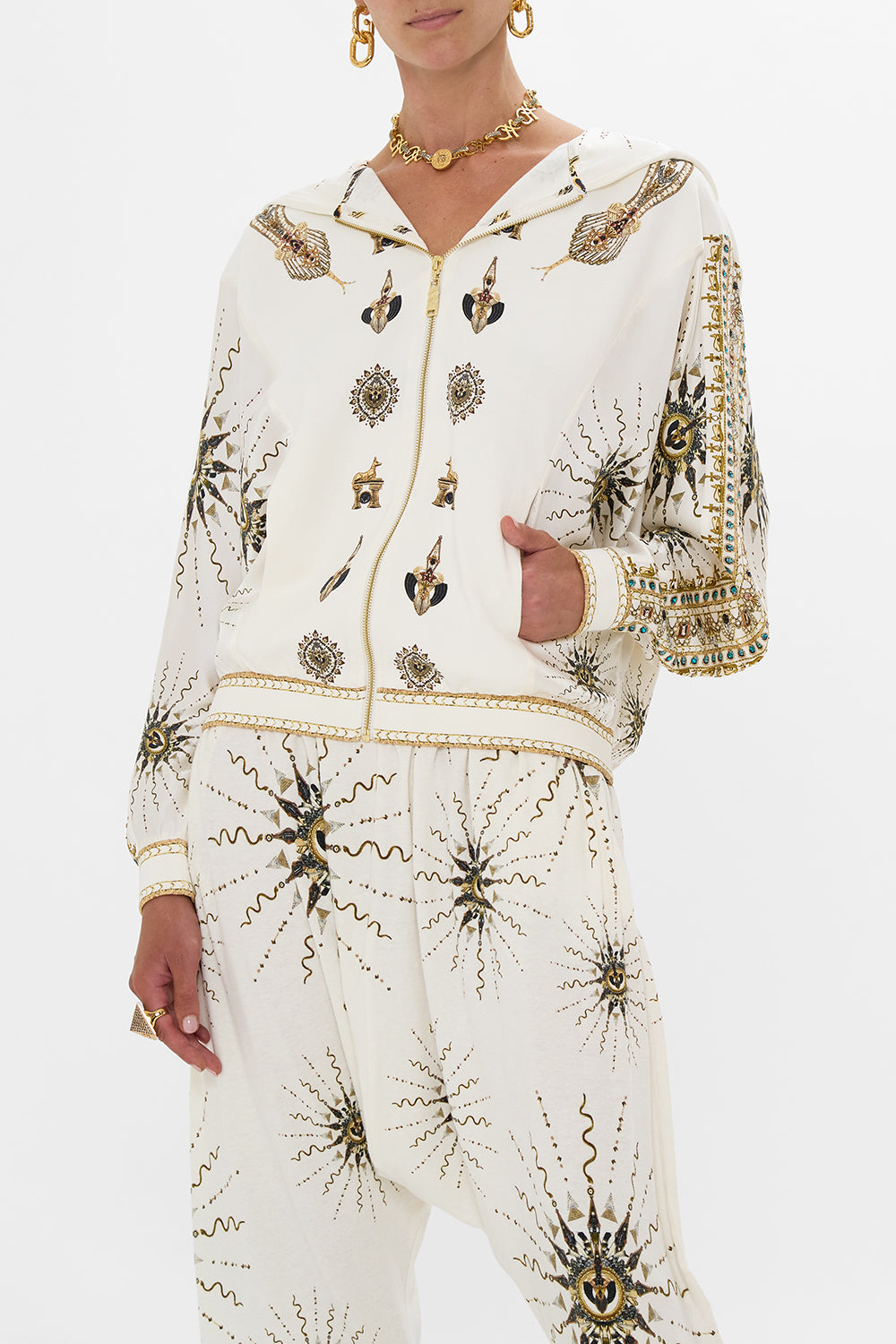 Silk Mix Jersey Zip Front Sweater - Goddess Energy