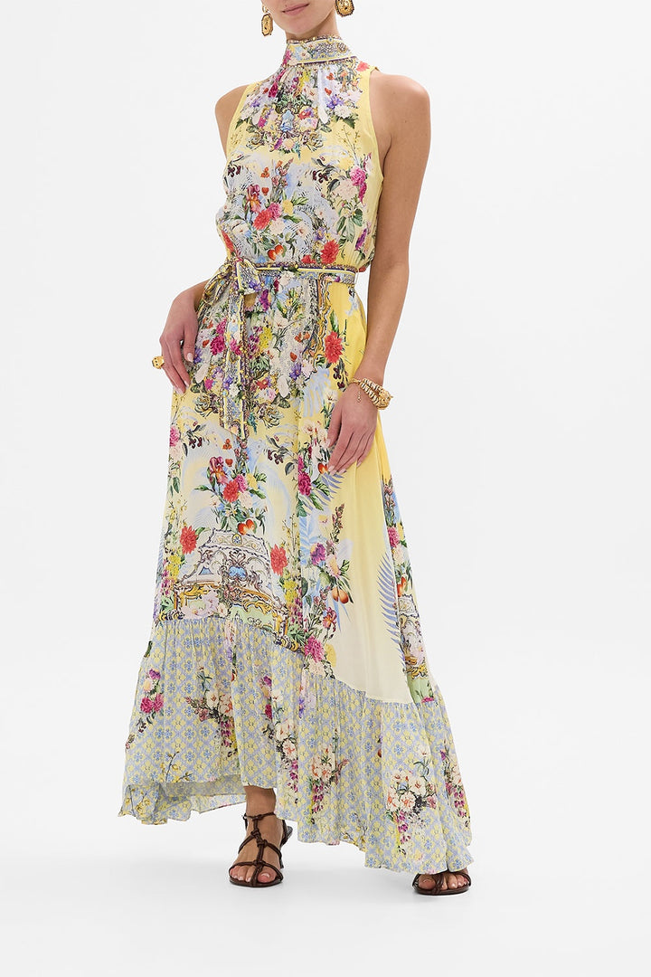 Necktie Dress With Elasticated Waist - Flor fantástica