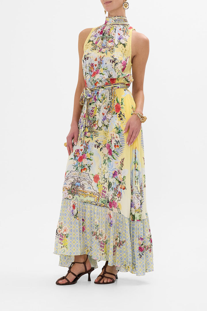 Necktie Dress With Elasticated Waist - Flor fantástica