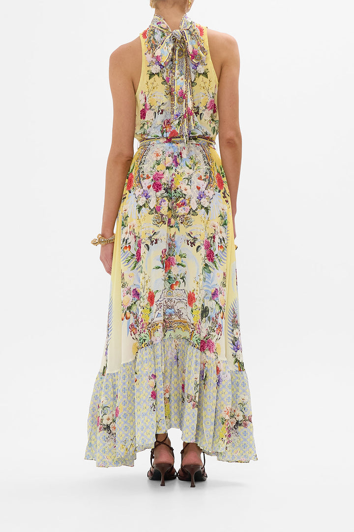 Necktie Dress With Elasticated Waist - Flor fantástica