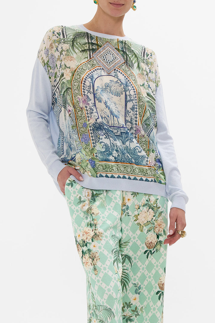 Long Sleeve Jumper With Print Front - Jardim Party
