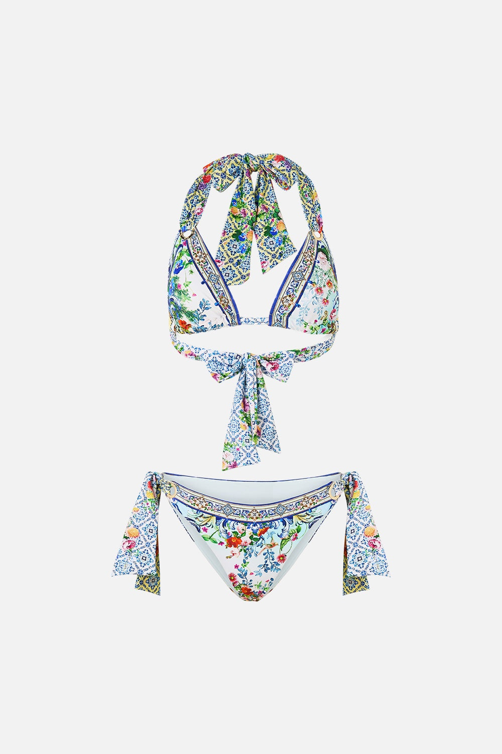 Eyelet Tie Bikini Set - Wall To Wall Wonders