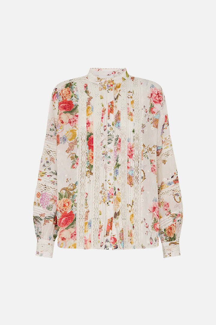 Blouson Sleeve Blouse With Yoke and Pintucks - Sew Yesterday