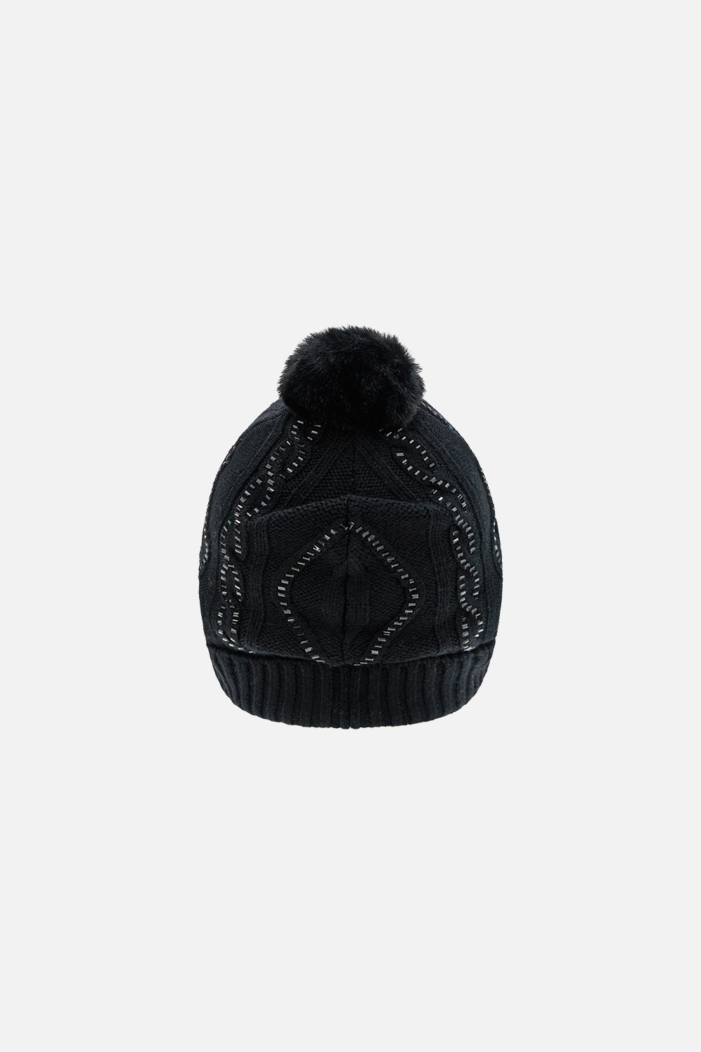 Embellished Beanie - Solid Black