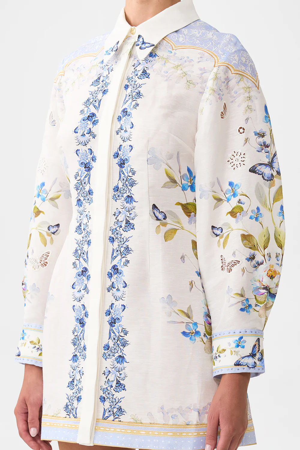 Shirt Dress With A Line Skirt - Botanical Ballads