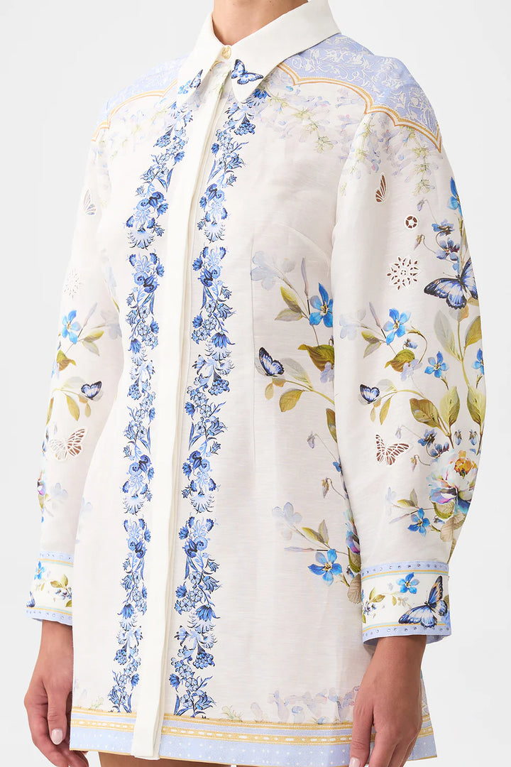 Shirt Dress With A Line Skirt - Botanical Ballads