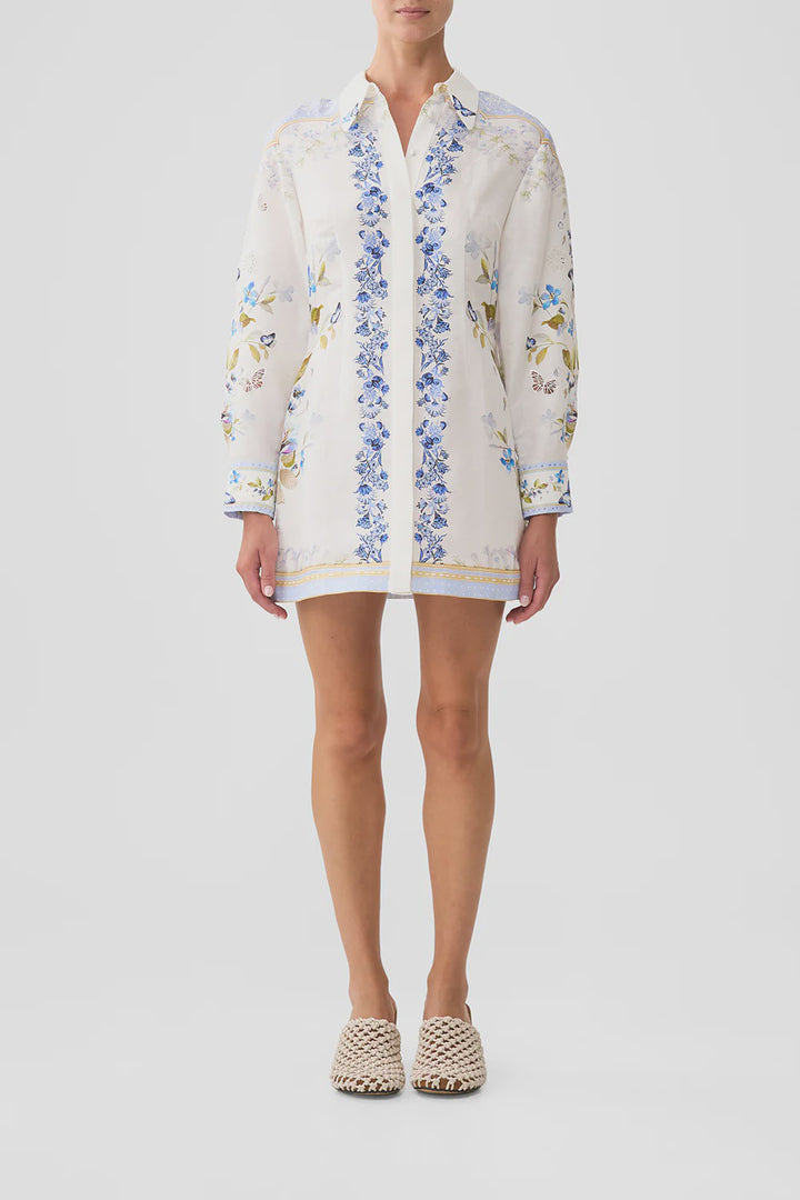 Shirt Dress With A Line Skirt - Botanical Ballads
