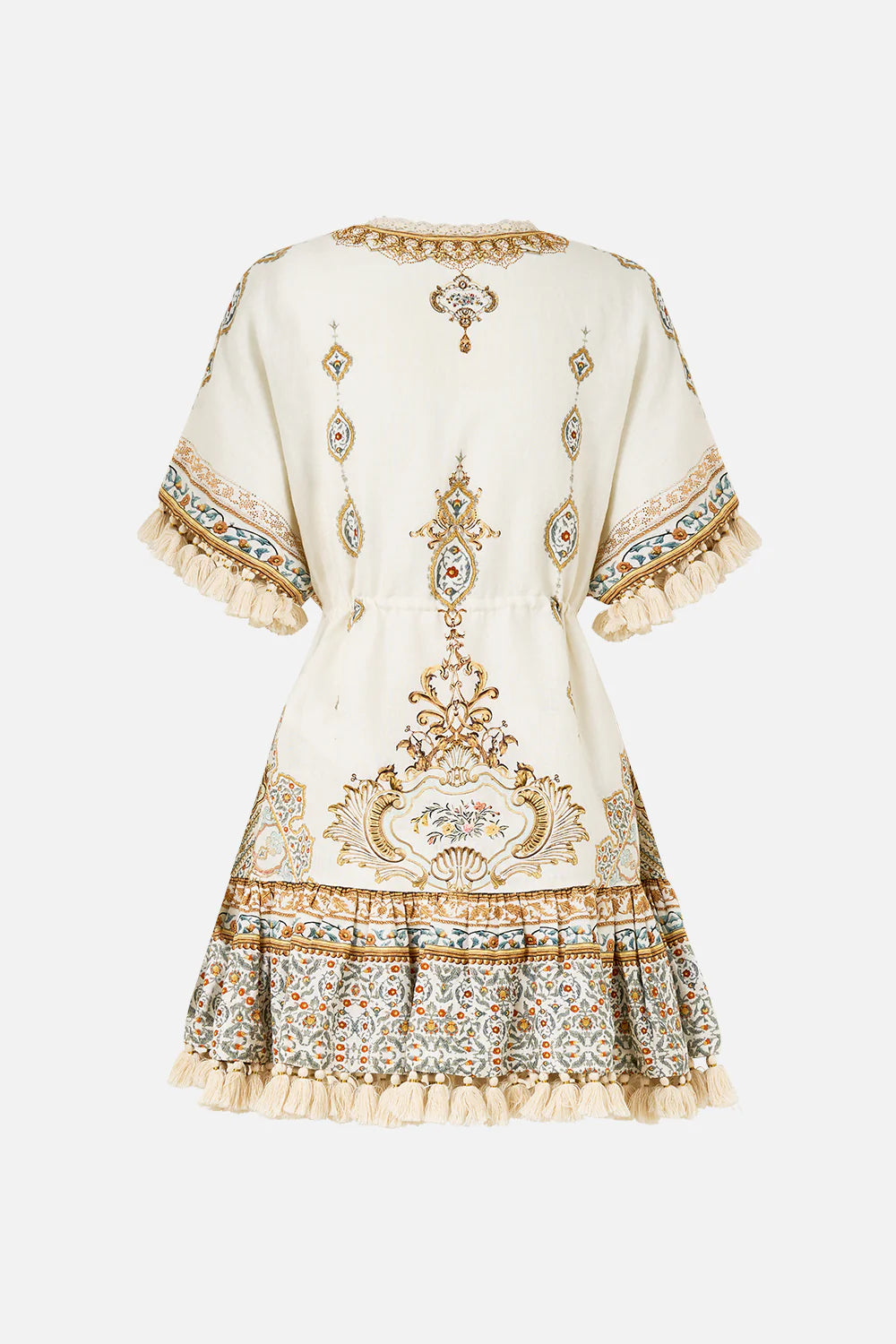 Short V Neck Embroidered Dress - Ottoman Dynasty