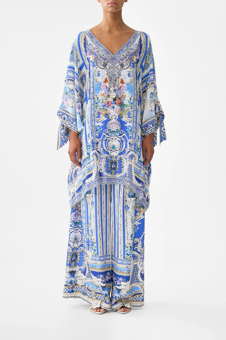 Tie Sleeve Short V Neck Kaftan - Ottoman opulence