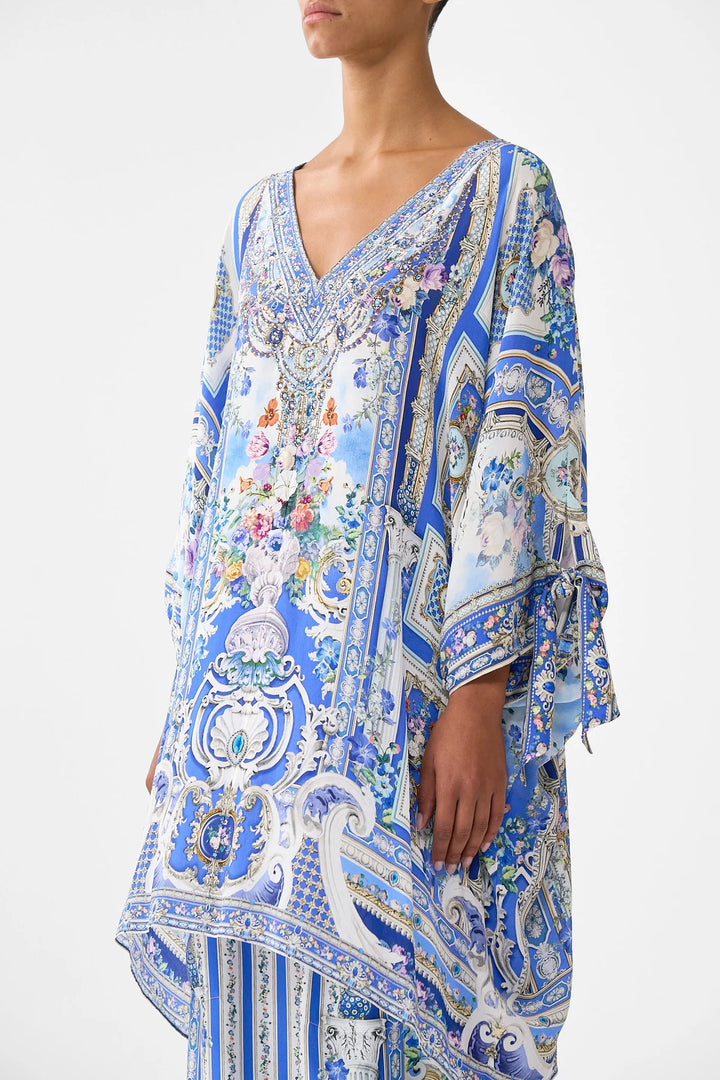 Tie Sleeve Short V Neck Kaftan - Ottoman opulence