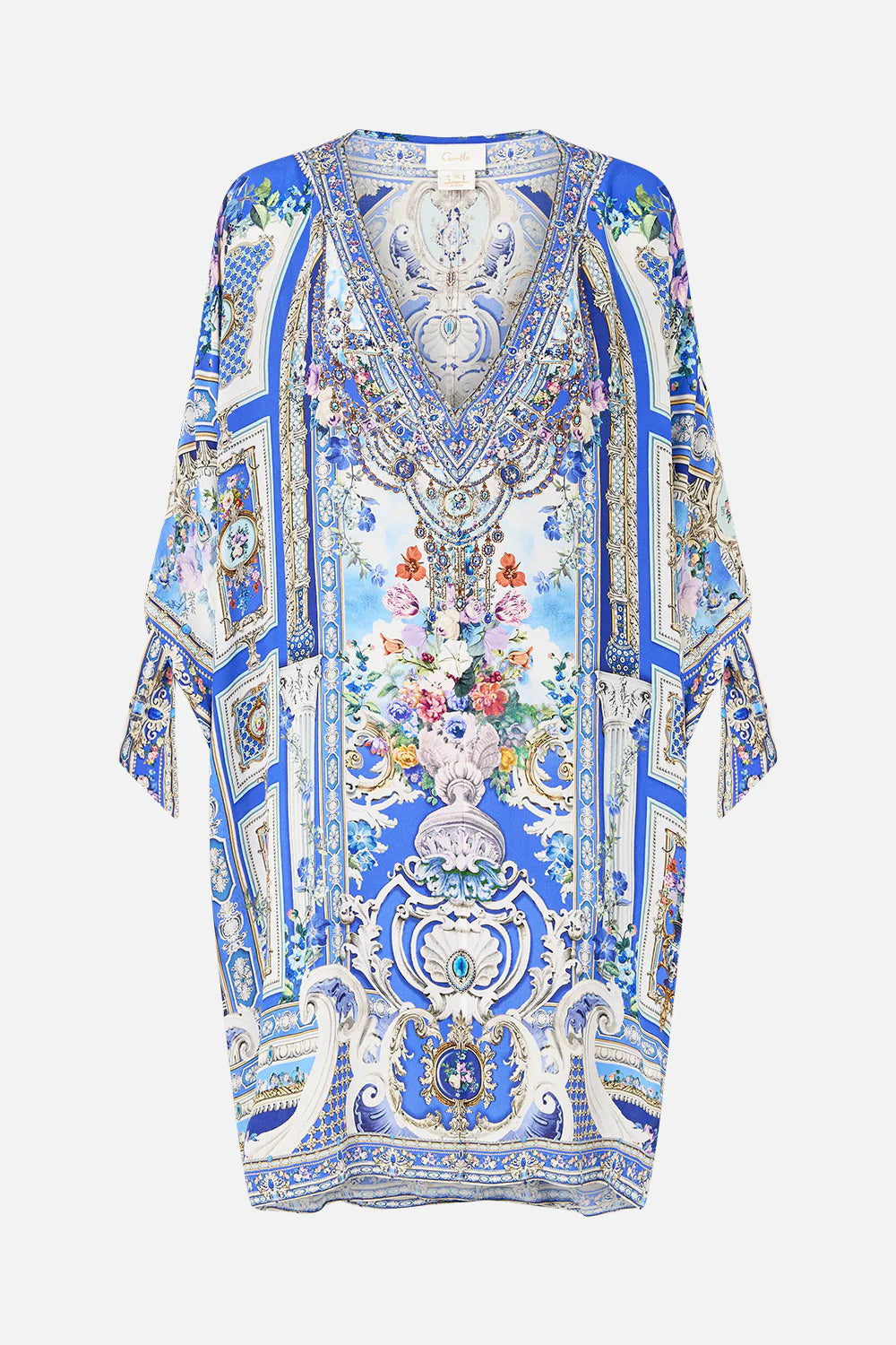 Tie Sleeve Short V Neck Kaftan - Ottoman opulence