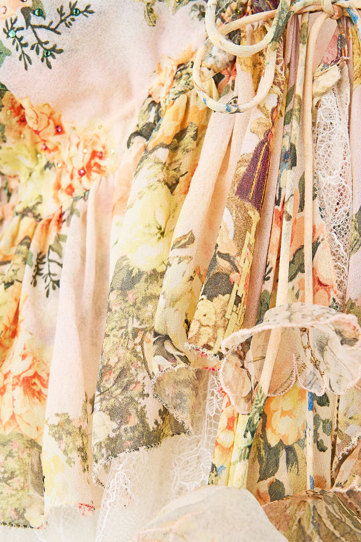Cold Shoulder Ruffle Top - Twilight in Istanbul