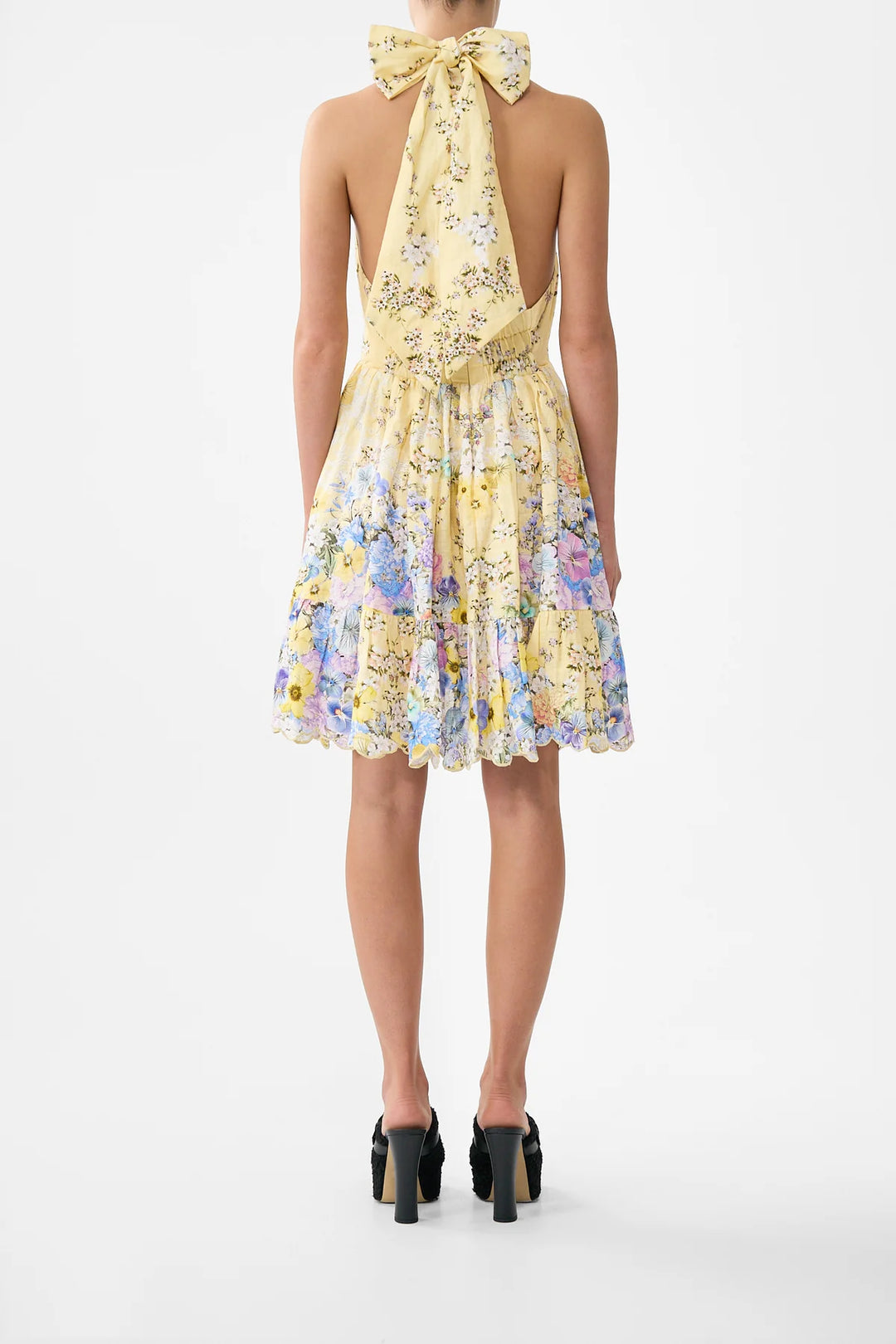 Ruffle Hem  Halter Short Dress - Darling Buds Darlbuds