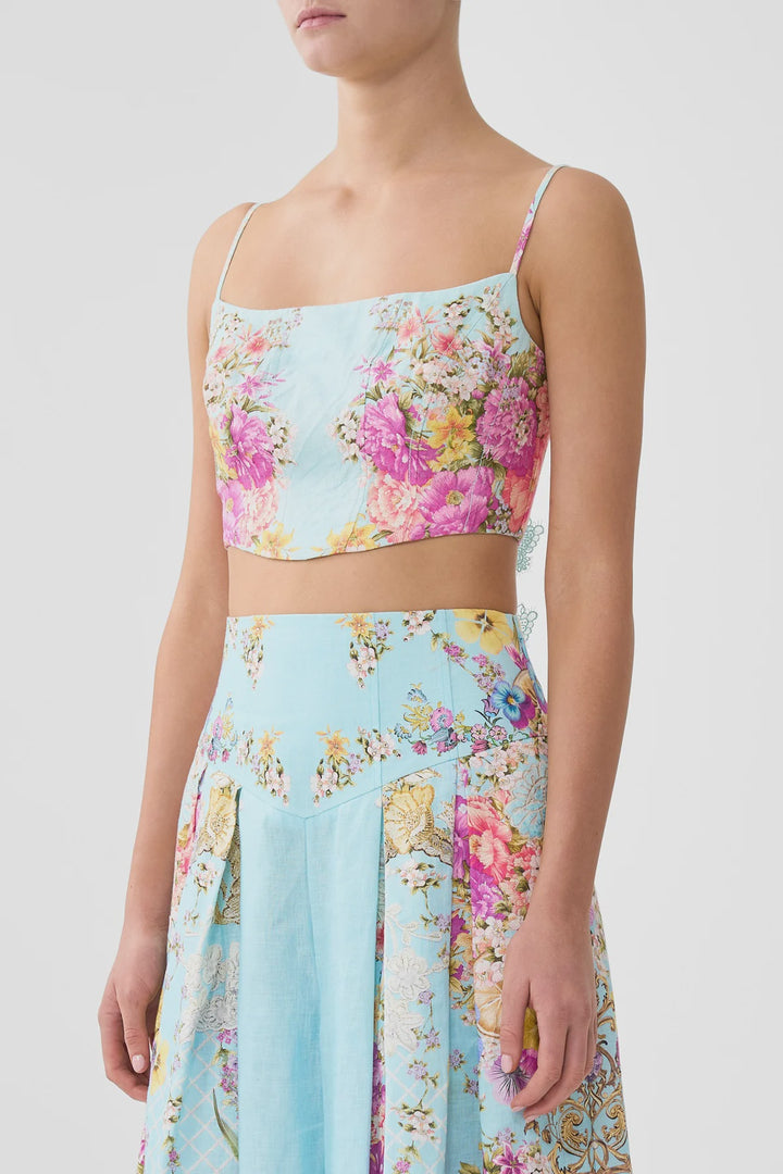 Corset Crop Top - Bazaar Blooms Bazablom