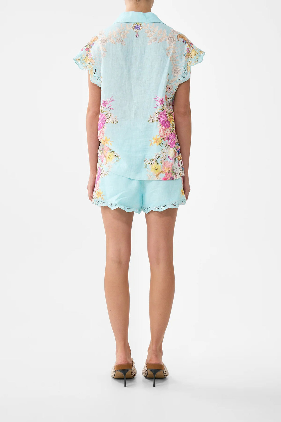 Button Through Collared Top - Bazaar Blooms Bazablom