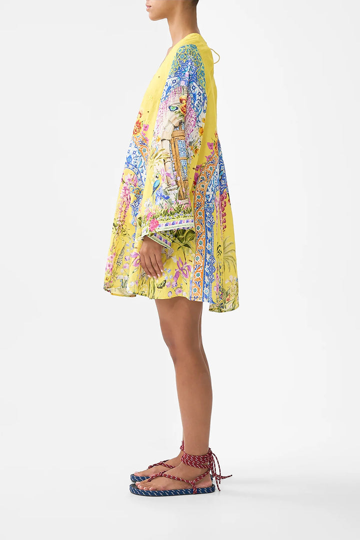 POCKET DRESS WITH LOW BACK AND WIDE SLEEVES - Sultanahmet summer