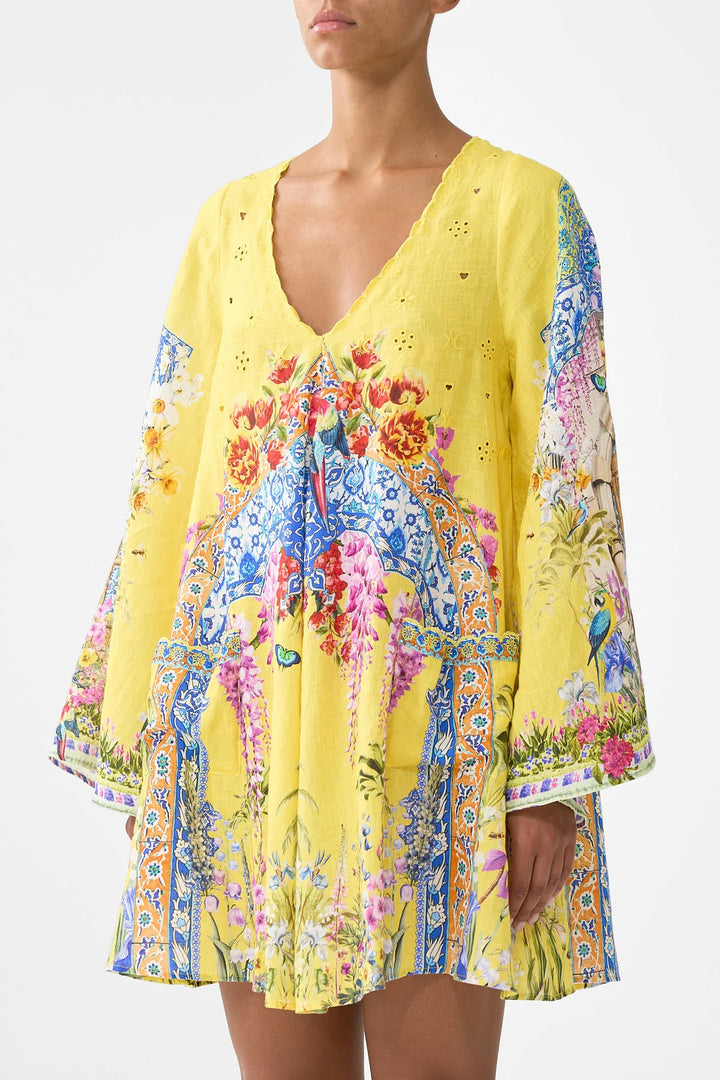 POCKET DRESS WITH LOW BACK AND WIDE SLEEVES - Sultanahmet summer