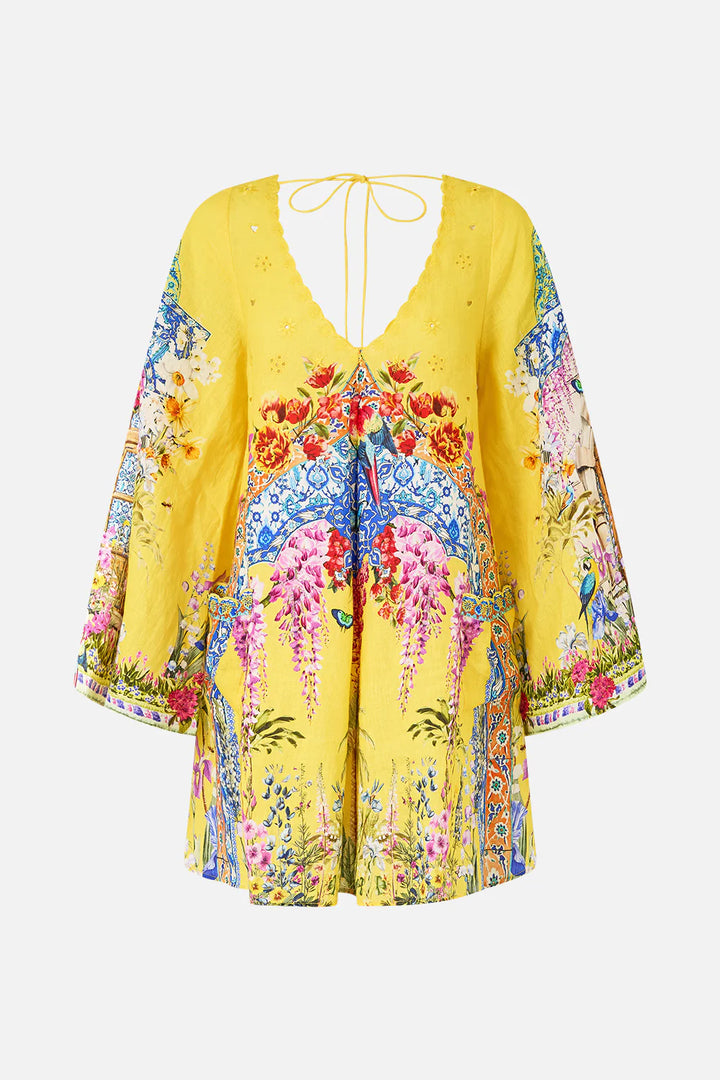 POCKET DRESS WITH LOW BACK AND WIDE SLEEVES - Sultanahmet summer