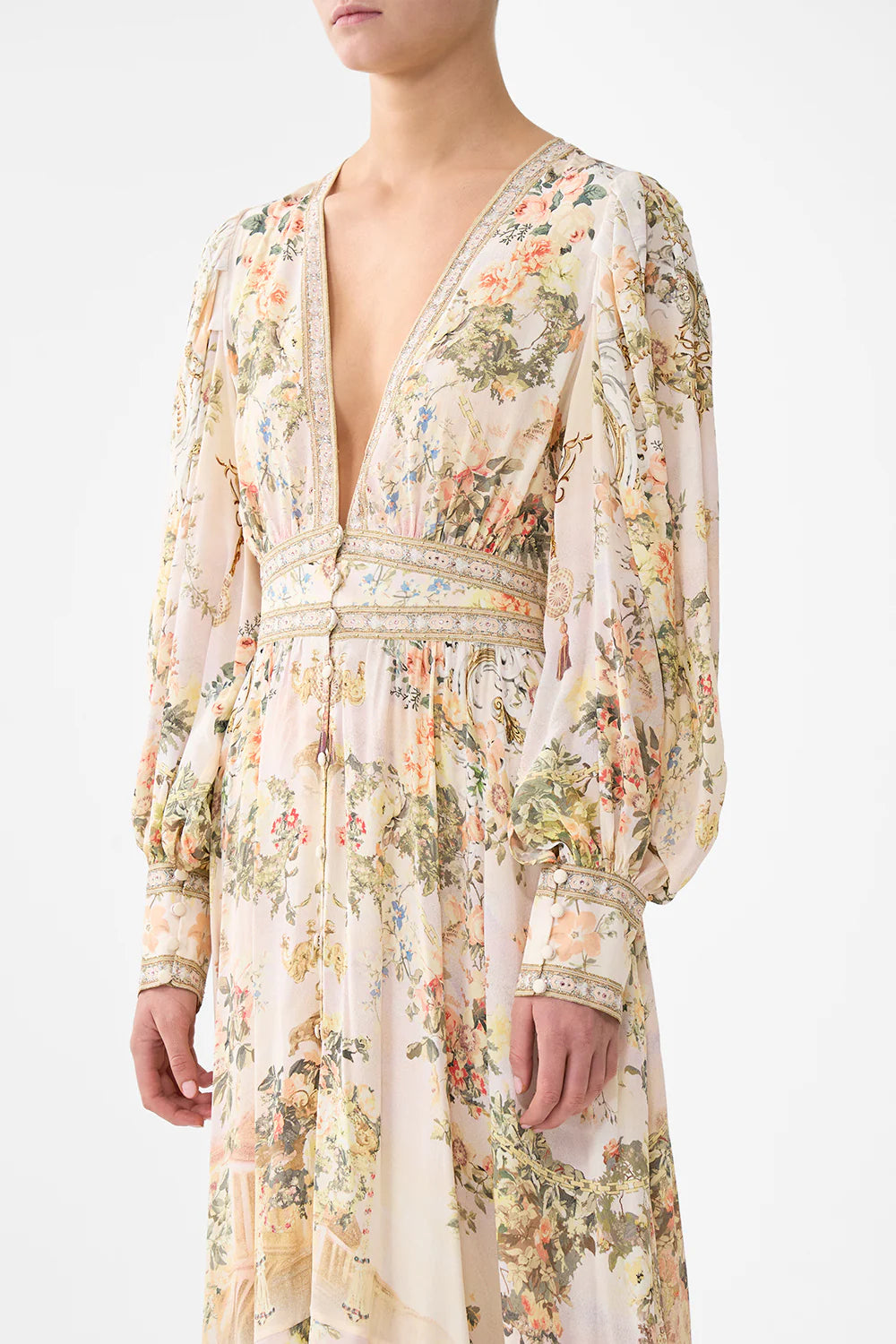 Long Button Front Dress - Twilight In Istabul