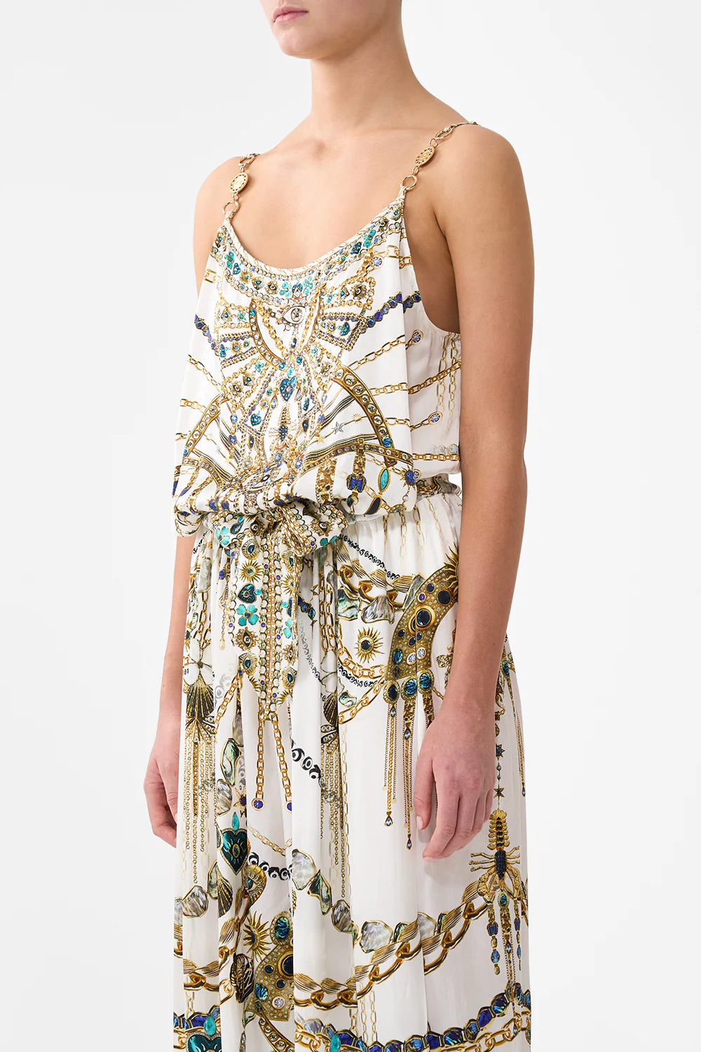 shoestring strap jumpsuit - Chain gang