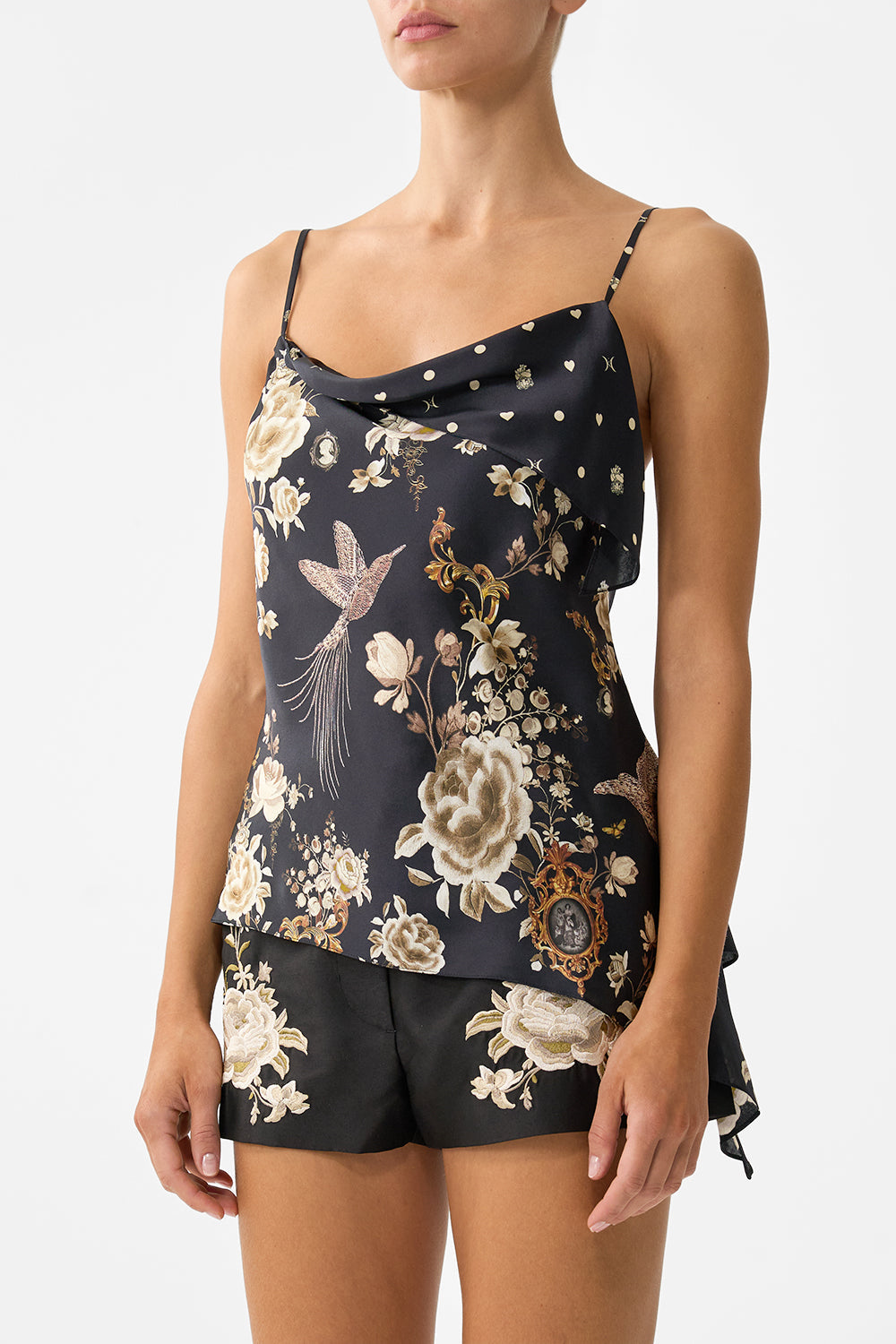 asymmetric draped top - Flamenco folklore