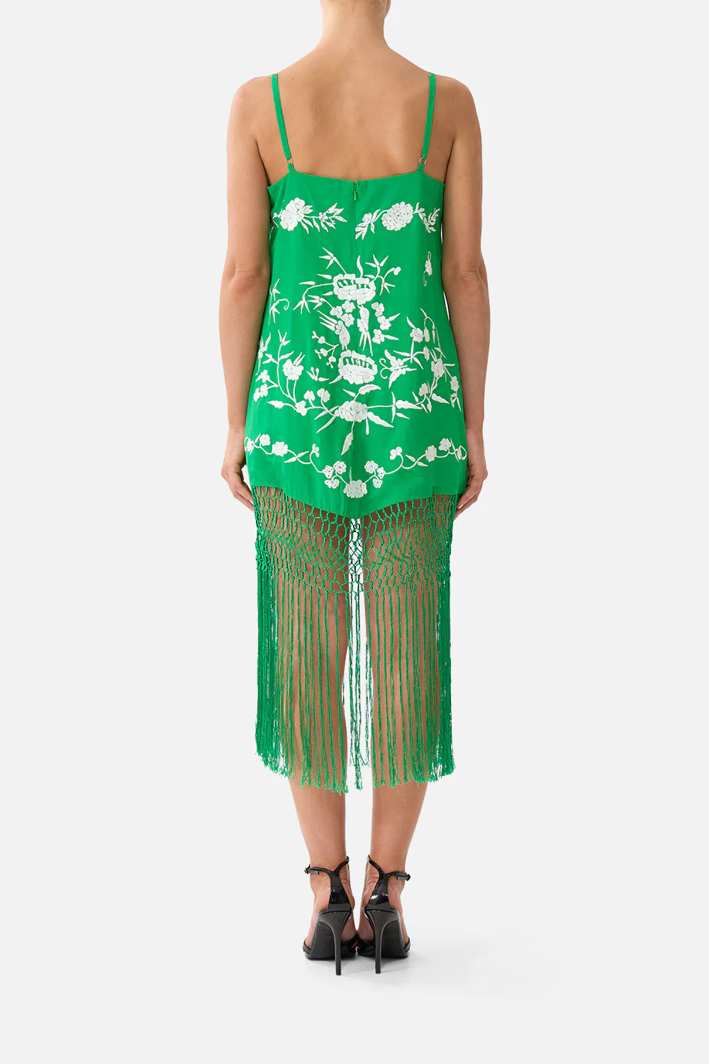 relaxed mini dress with fringing -Sacromonte señorita