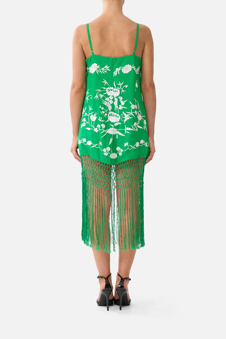 relaxed mini dress with fringing -Sacromonte señorita